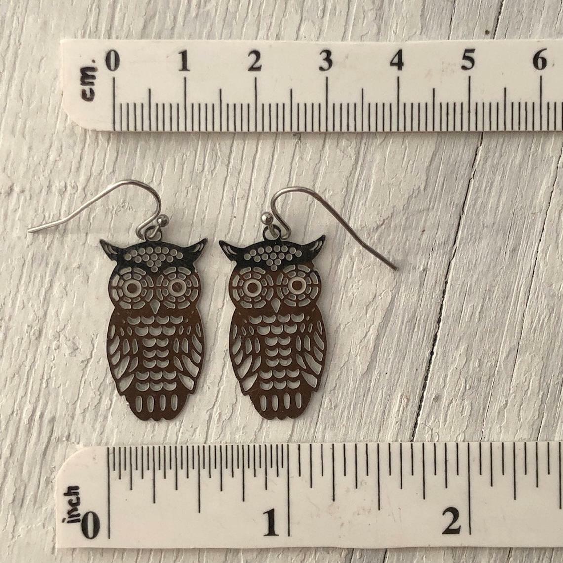 Owl Filigree Earrings - Owlet Pair