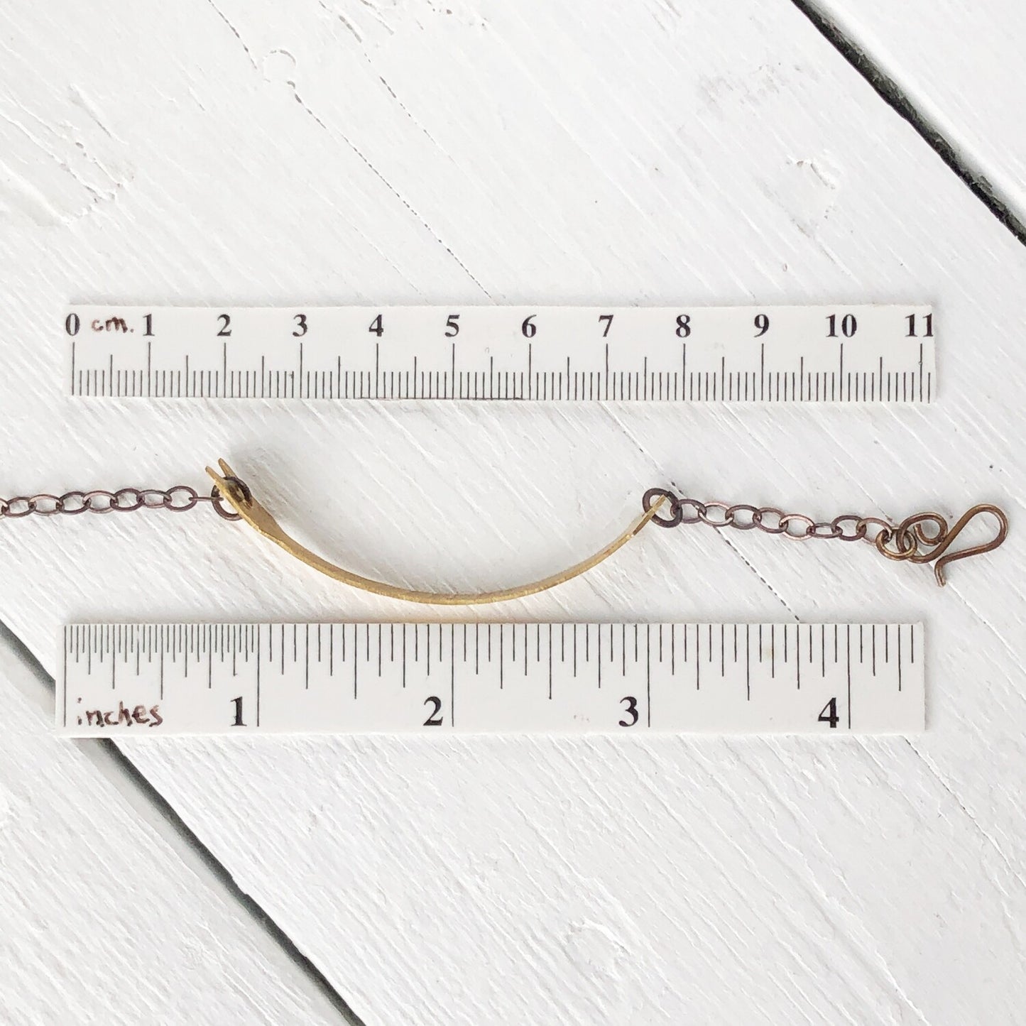 Brass Arrow Bracelet with Adjustable Chain – Solid Bare Brass, Handmade