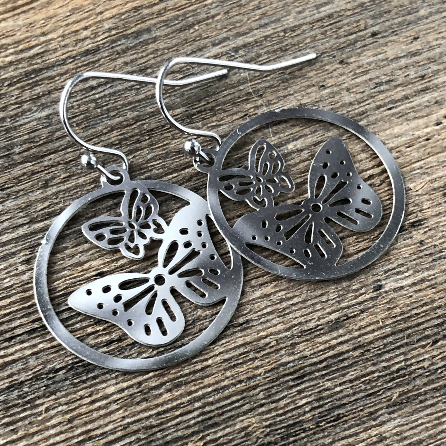 Filigree Butterfly Earrings – Double Butterfly in Circle Design