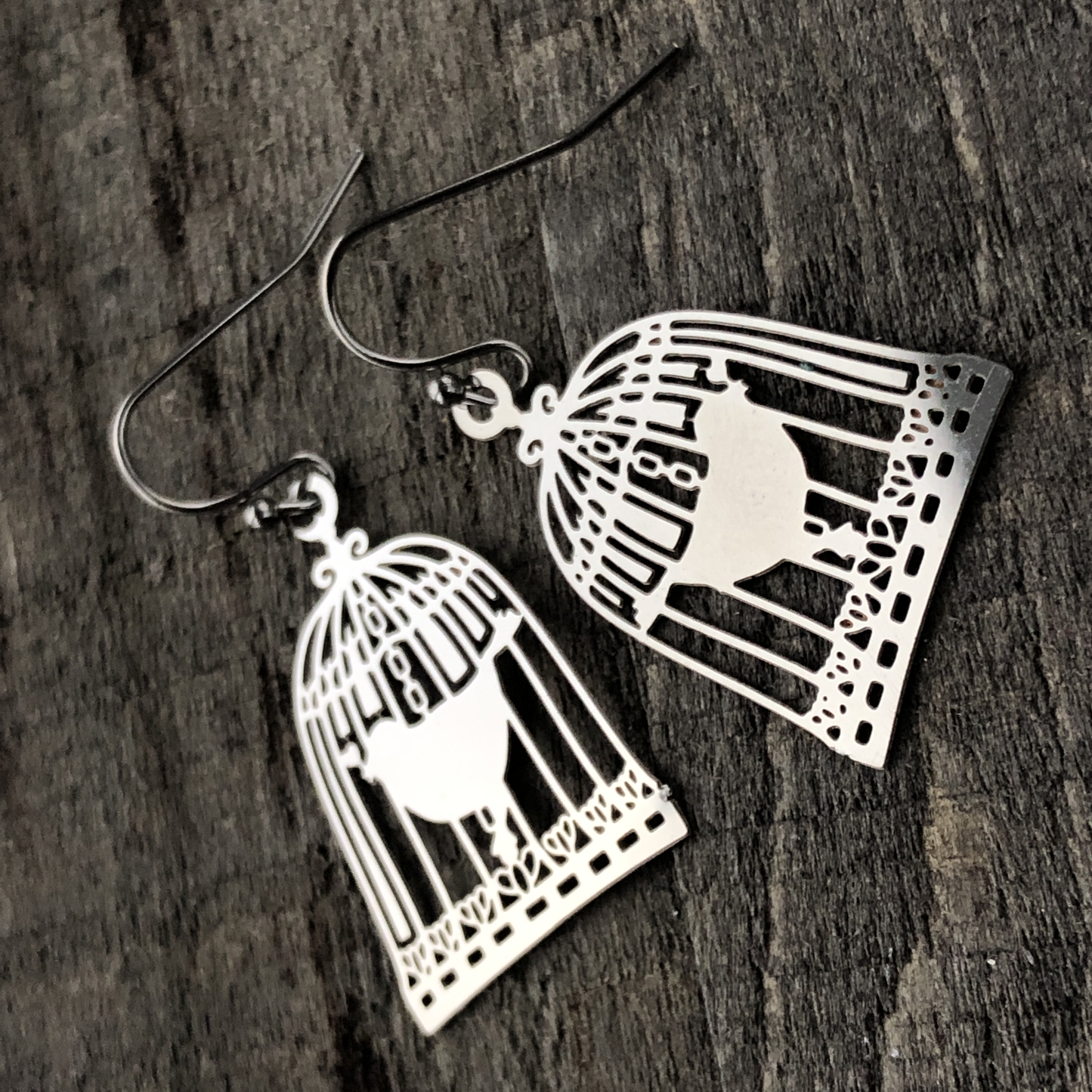 Birdcage Earrings – Stainless Steel, French Hook, Lightweight