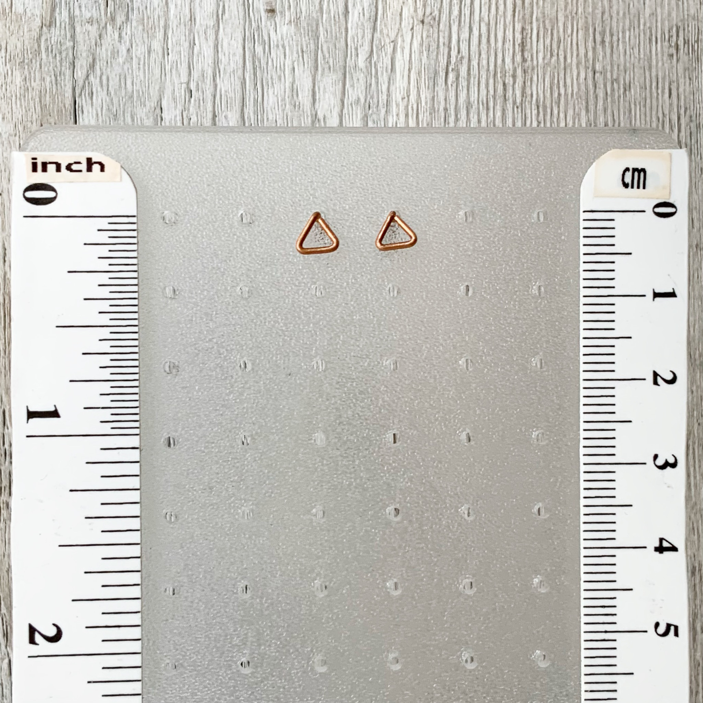 Copper Triangle Studs