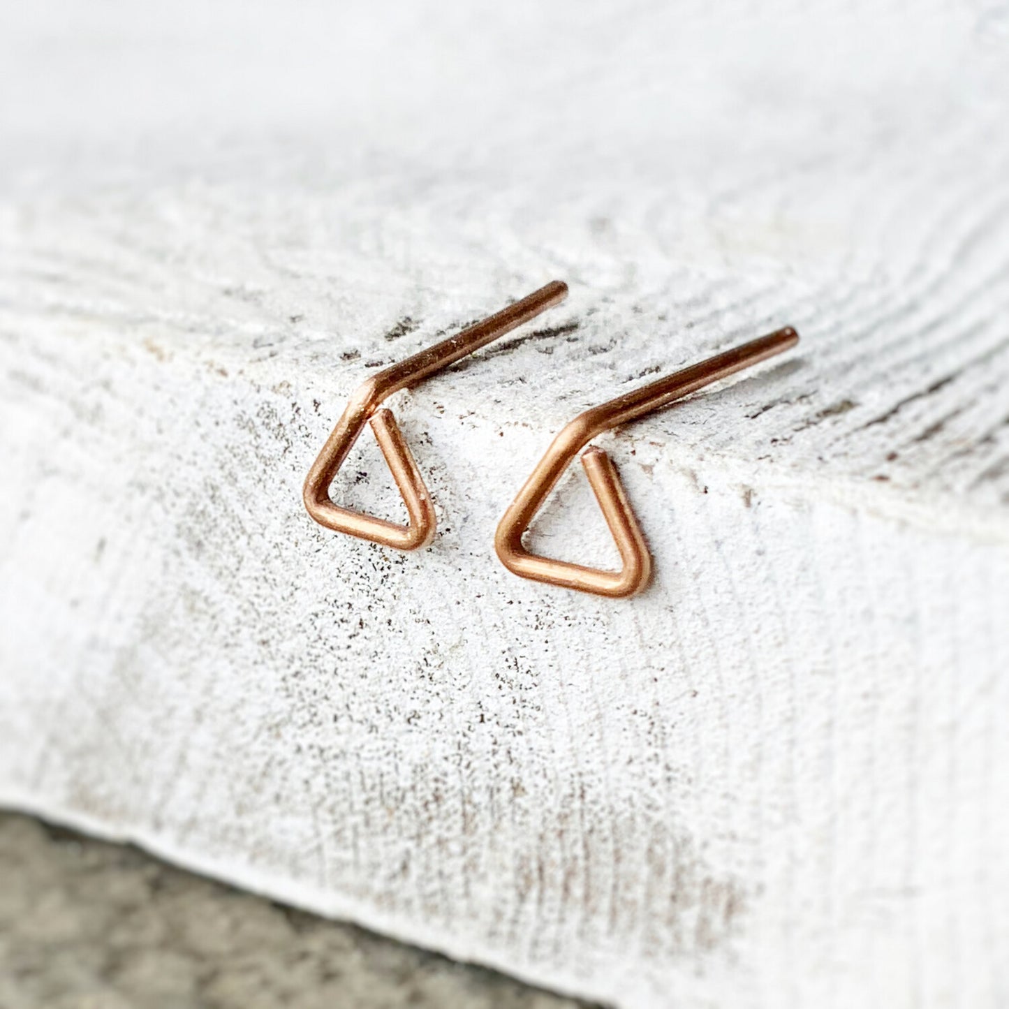 Copper Triangle Studs