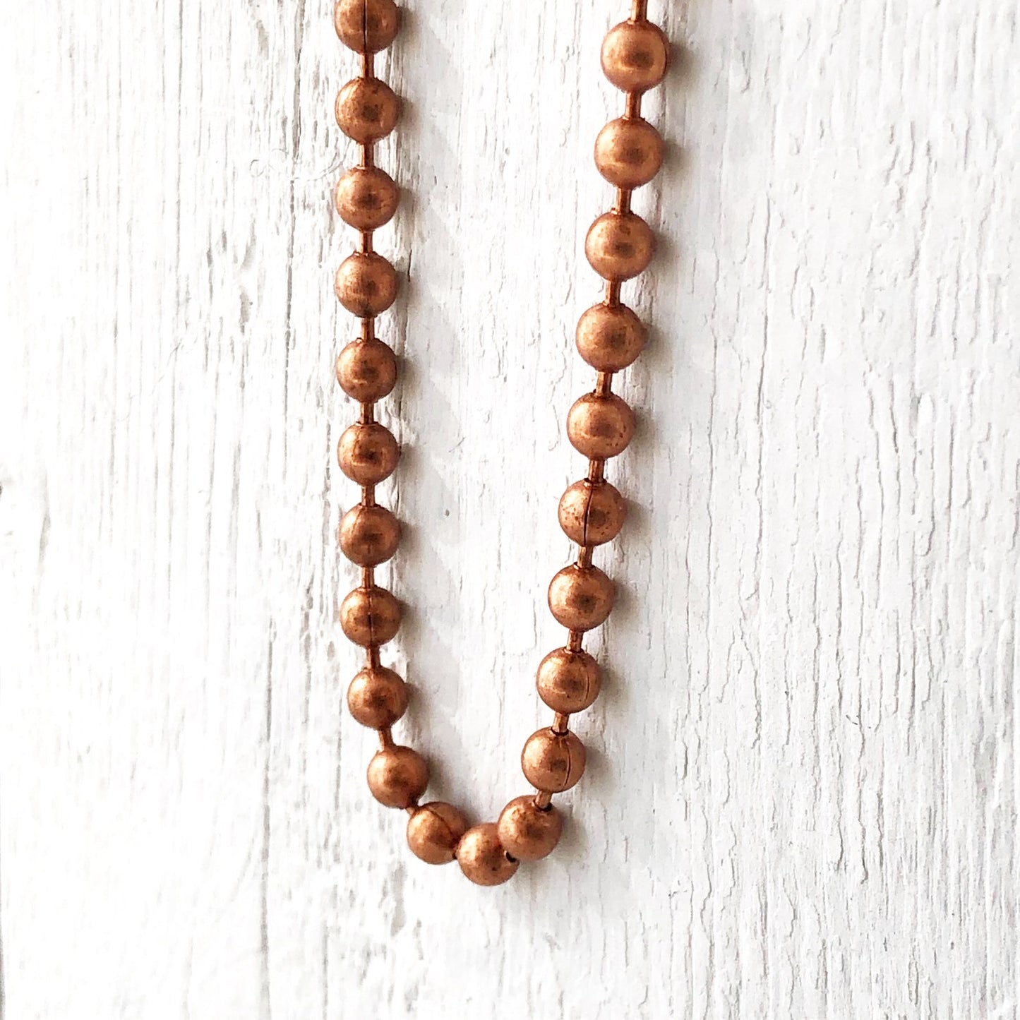 6mm Oversized Copper Ball Chain Necklace – Strong Solid Copper, Custom Length