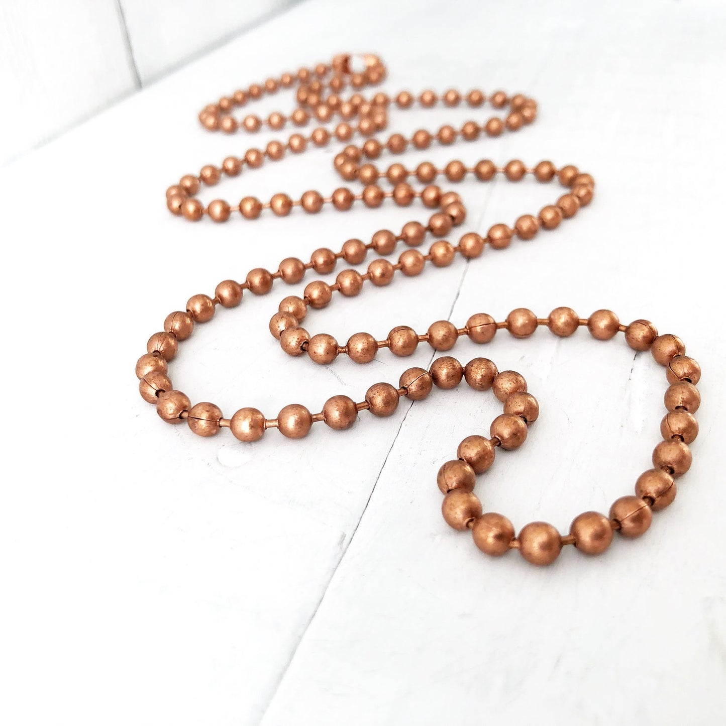 6mm Oversized Copper Ball Chain Necklace – Strong Solid Copper, Custom Length