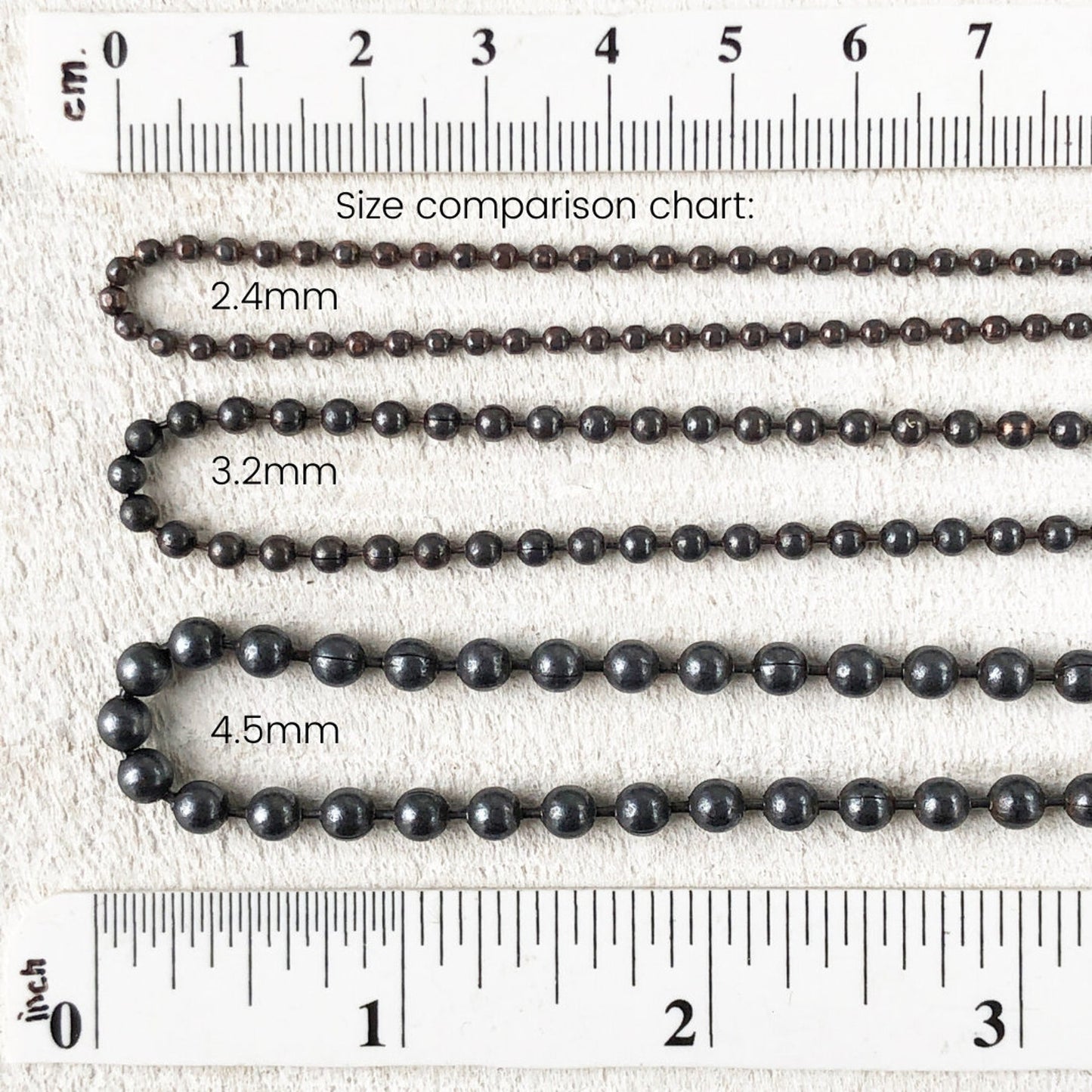 4.5mm Oxidized Copper Ball Chain Necklace – Large, Chunky, Heavy, Custom Length