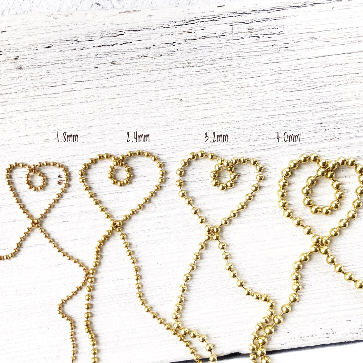2.4mm Solid Brass Ball Chain Necklace with Connector – Custom Length