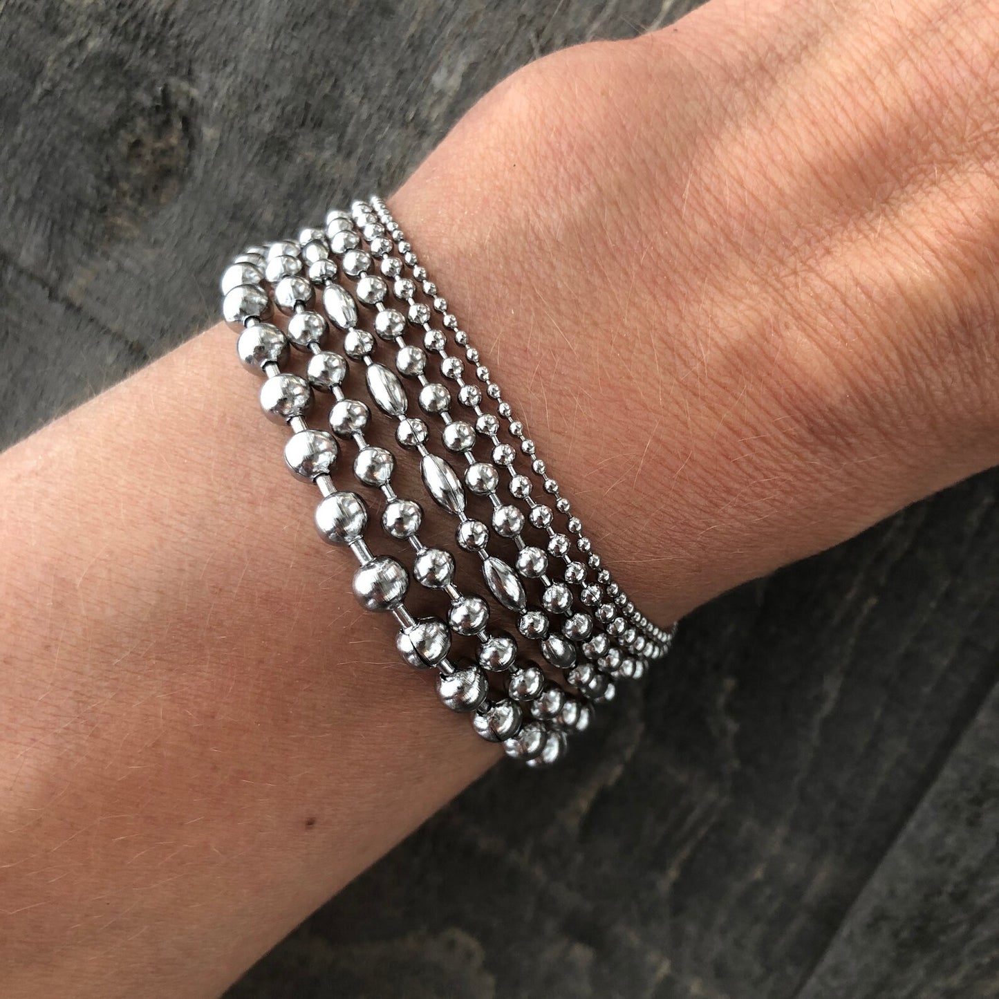 Stainless Steel Ball Chain Bracelet or Anklet – Silver Alternative, Multiple Widths