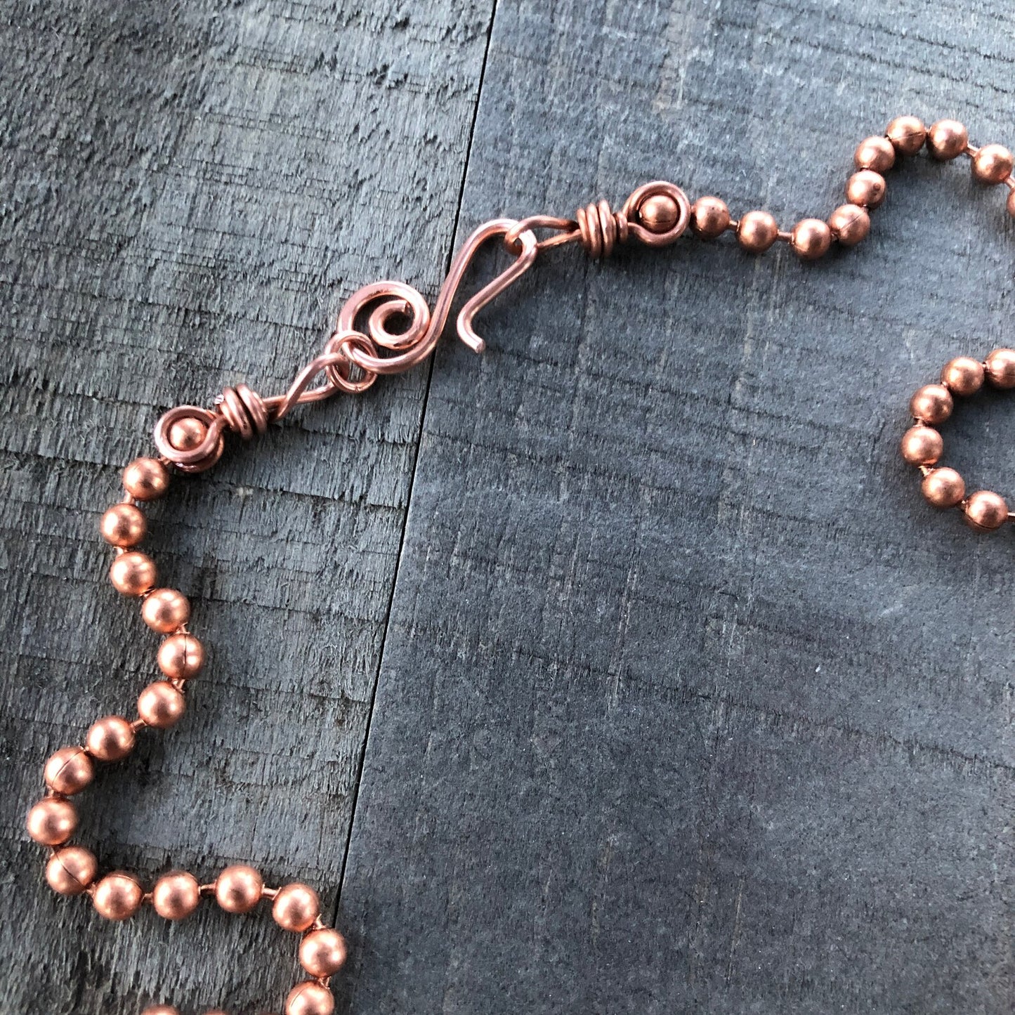 Large 4.5mm Copper Ball Chain Necklace with Artisan Clasp – Custom Length