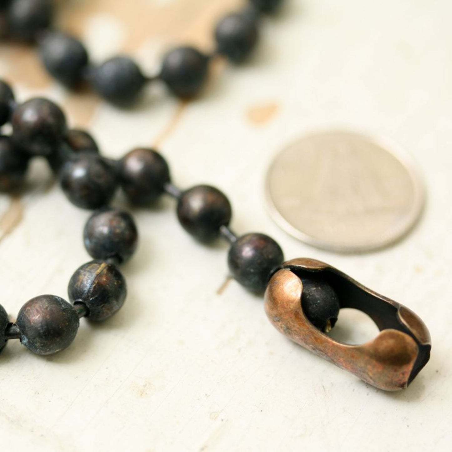 6mm Large Solid Brass Ball Chain Necklace – Chunky Antiqued Patina, Custom Length