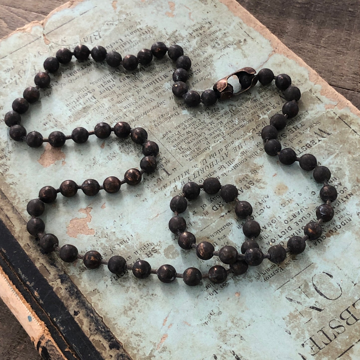 6mm Large Solid Brass Ball Chain Necklace – Chunky Antiqued Patina, Custom Length