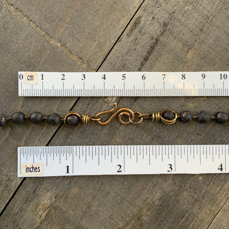 Antique Brass 6mm Chunky Ball Chain Necklace – Handmade Artisan Clasp, Custom Length