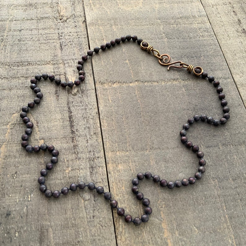 Patina 4mm Brass Ball Chain Necklace – Handmade Artisan Clasp, Custom Length