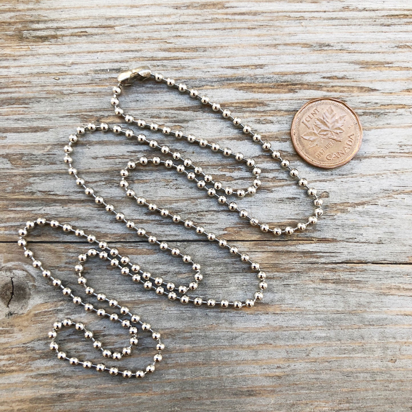 Stainless Steel 2.4mm Ball Chain Necklace – Long Silver Alternative with Connector