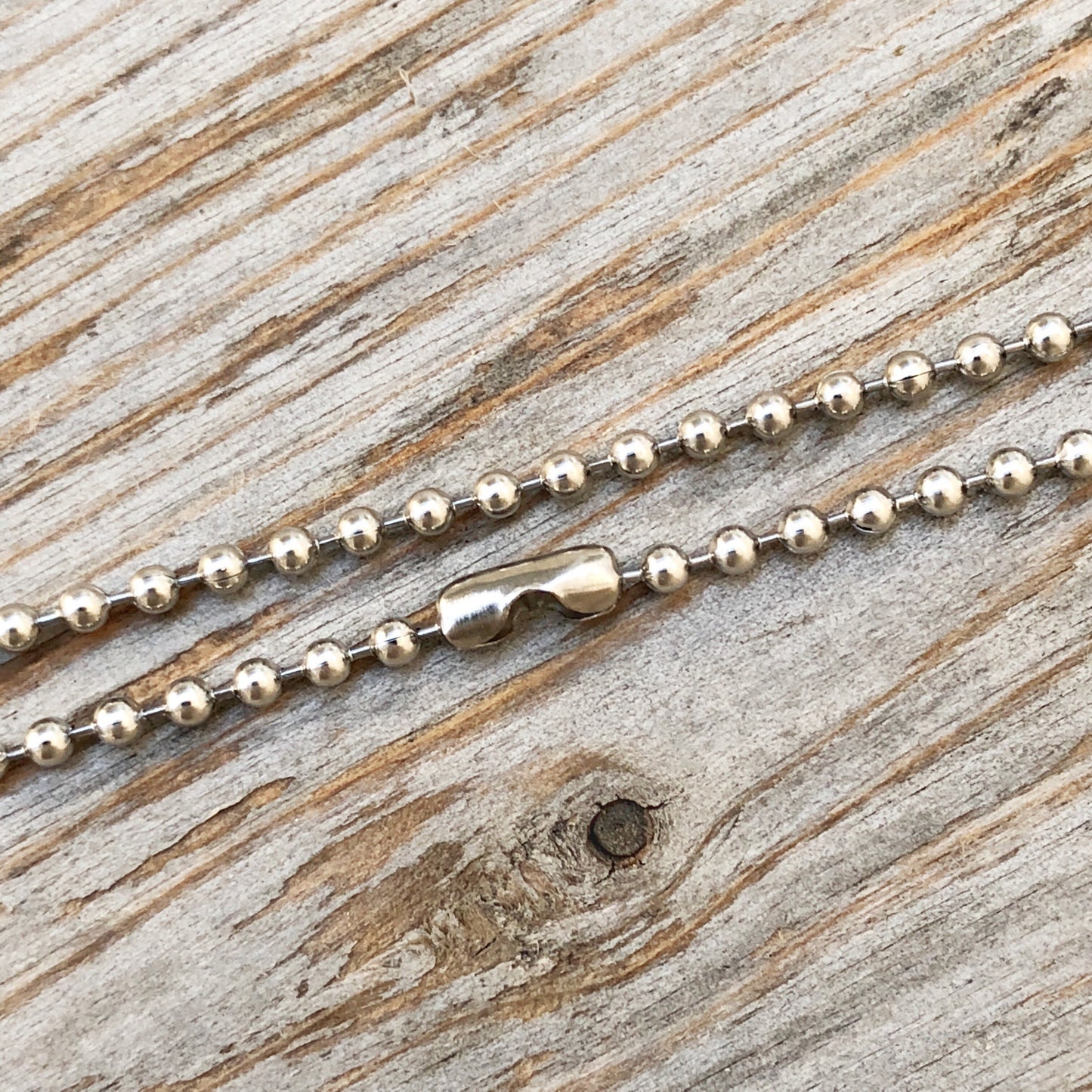 Stainless Steel 2.4mm Ball Chain Necklace – Long Silver Alternative with Connector
