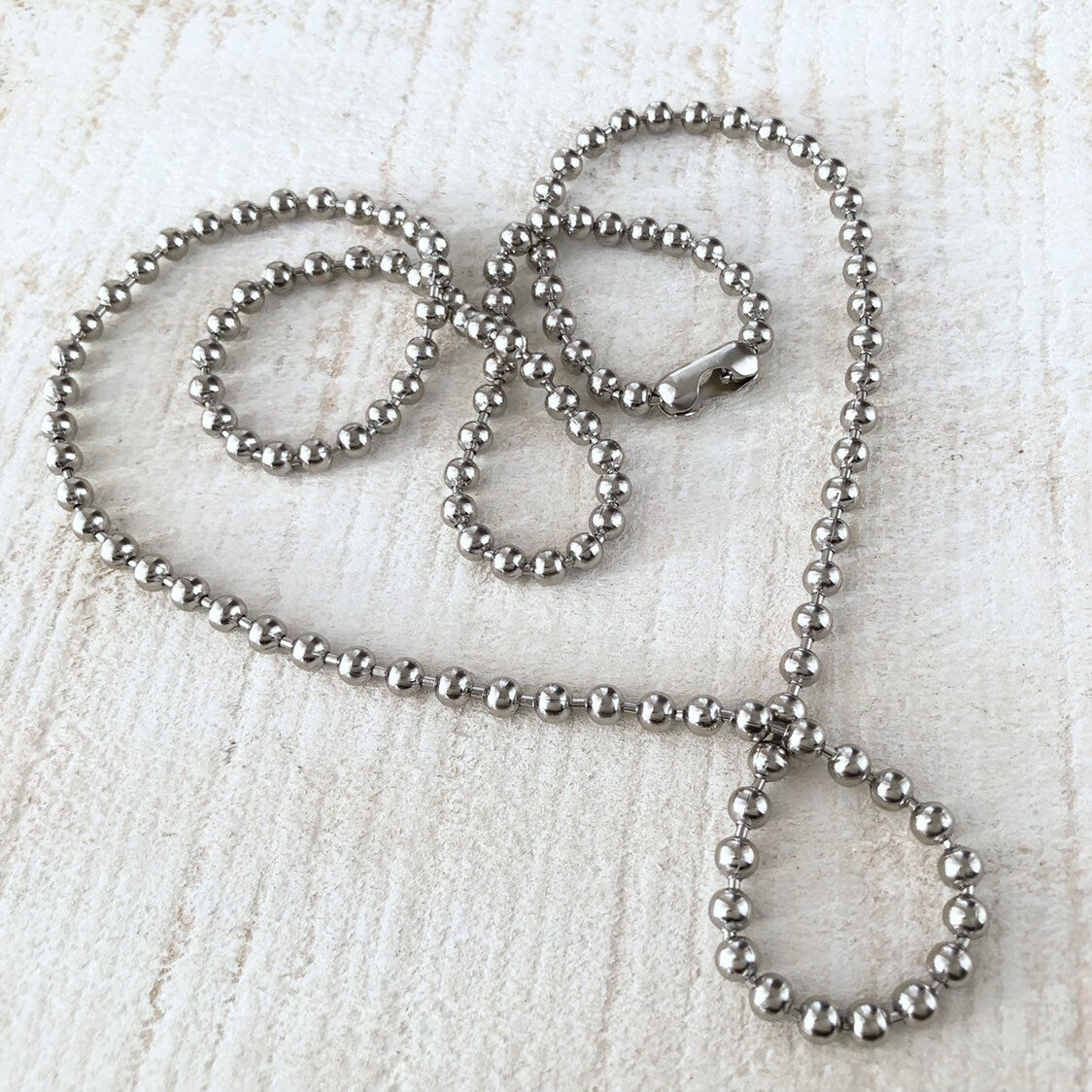 X-Large Stainless Steel Ball Chain Necklace – 5mm with Connector