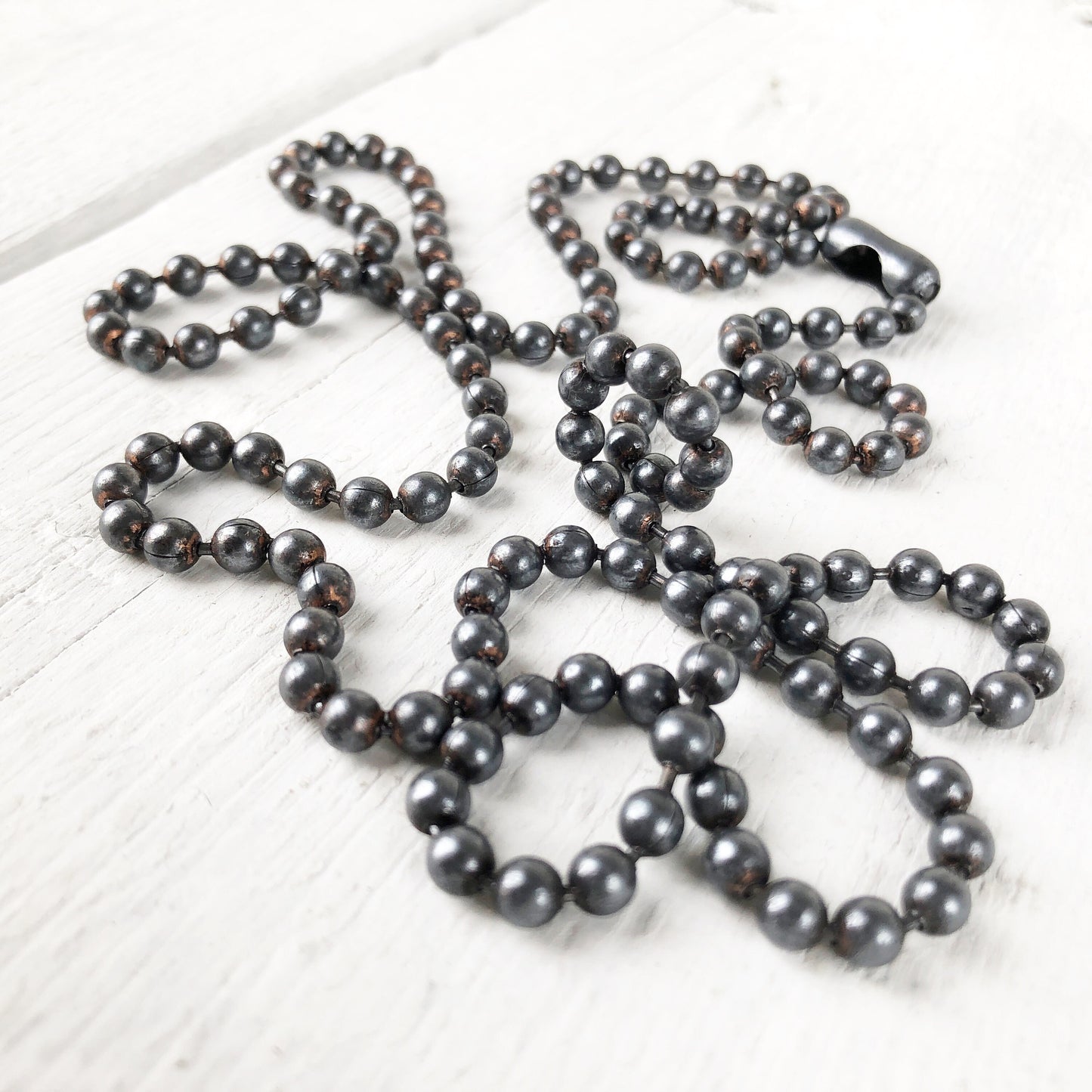 4.5mm Oxidized Copper Ball Chain Necklace – Large, Chunky, Heavy, Custom Length