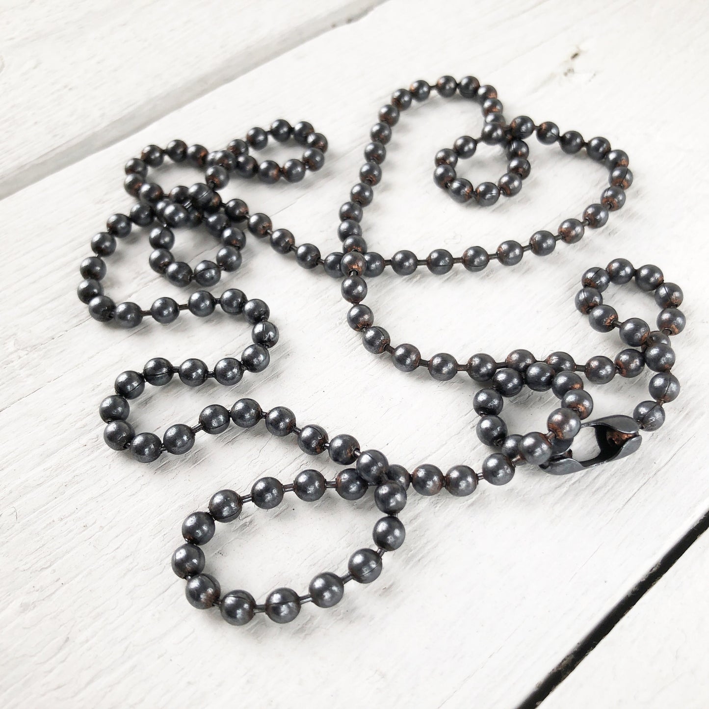 4.5mm Oxidized Copper Ball Chain Necklace – Large, Chunky, Heavy, Custom Length