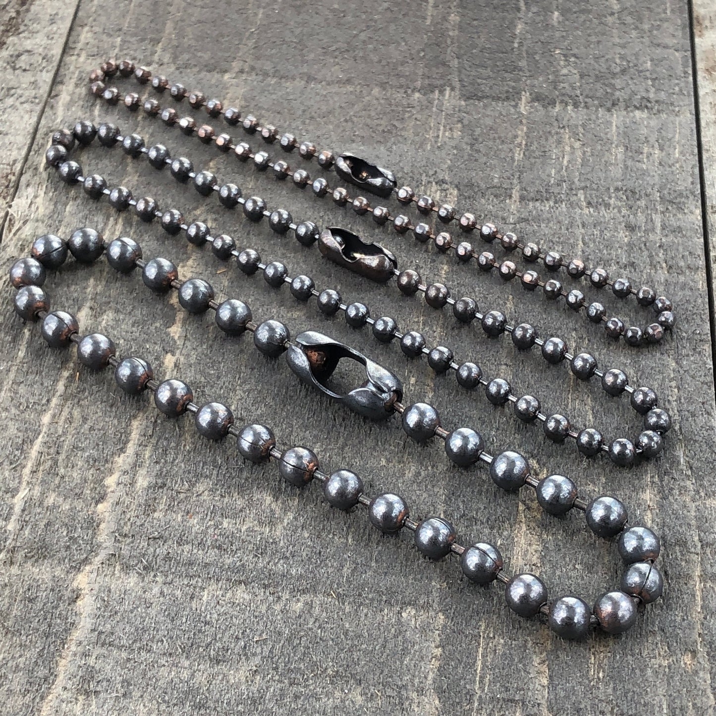 Oxidized Copper Ball Chain Bracelet – Handmade Dark Patina, 2.4mm 3.2mm 4mm, Adjustable Anklet Option