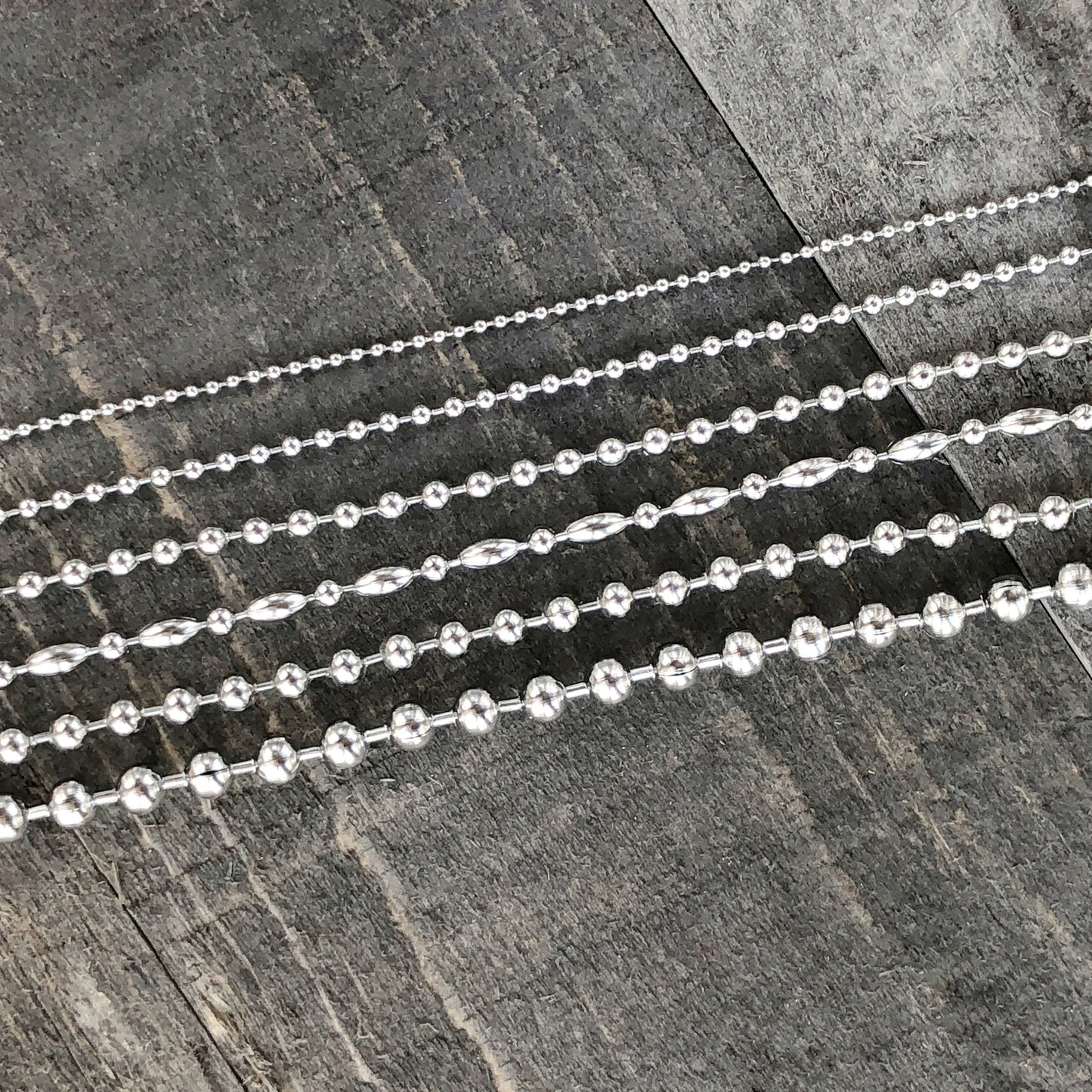 Stainless Steel Ball Chain Bracelet or Anklet – Silver Alternative, Multiple Widths
