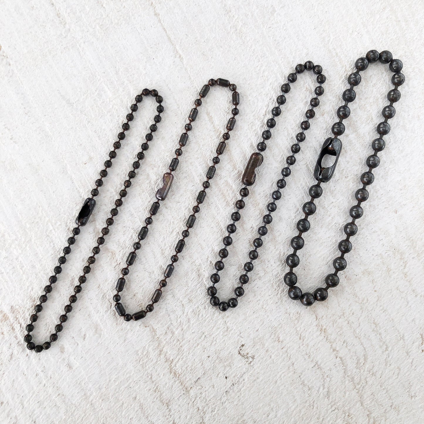Oxidized Copper Ball Chain Bracelet – Handmade Dark Patina, 2.4mm 3.2mm 4mm, Adjustable Anklet Option