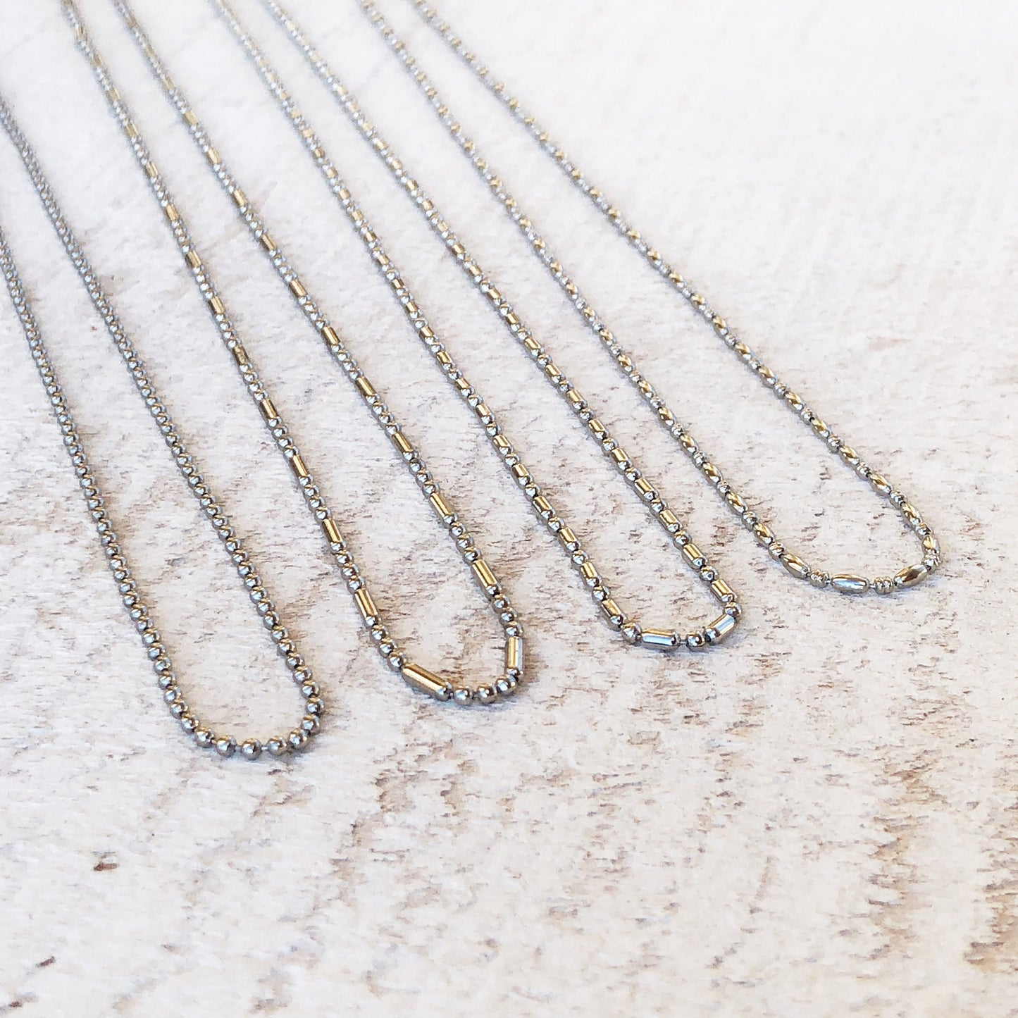 1.5mm Stainless Steel Ball Chain Necklace – Shiny Skinny Chain with Connector, Custom Length