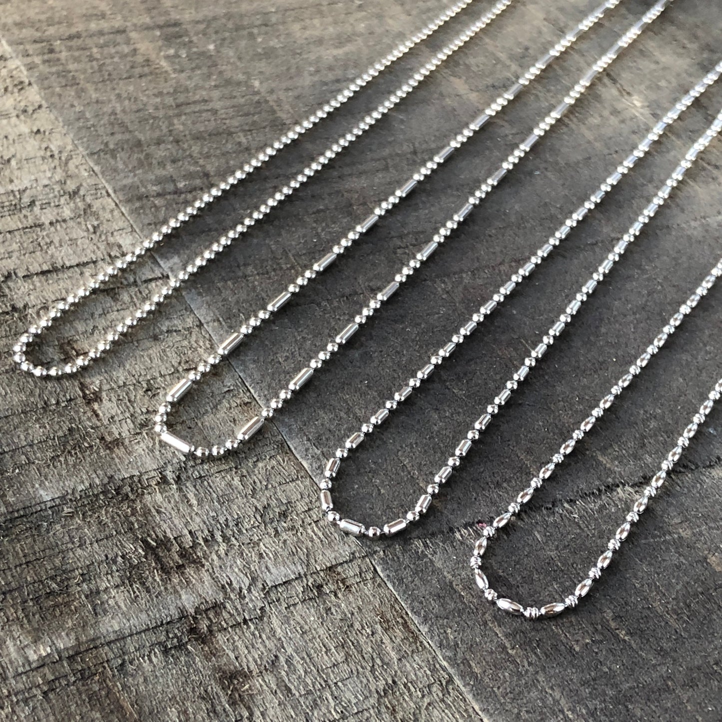 1.5mm Stainless Steel Ball Chain Necklace – Shiny Skinny Chain with Connector, Custom Length