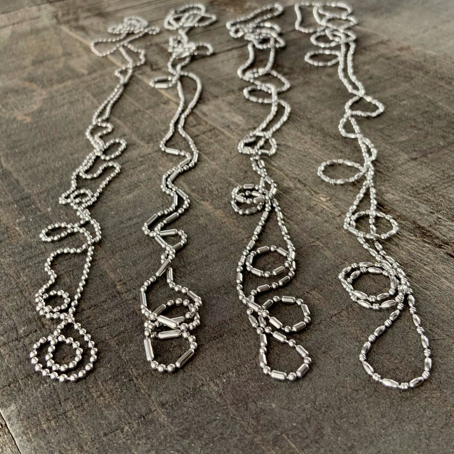 1.5mm Stainless Steel Ball Chain Necklace – Shiny Skinny Chain with Connector, Custom Length