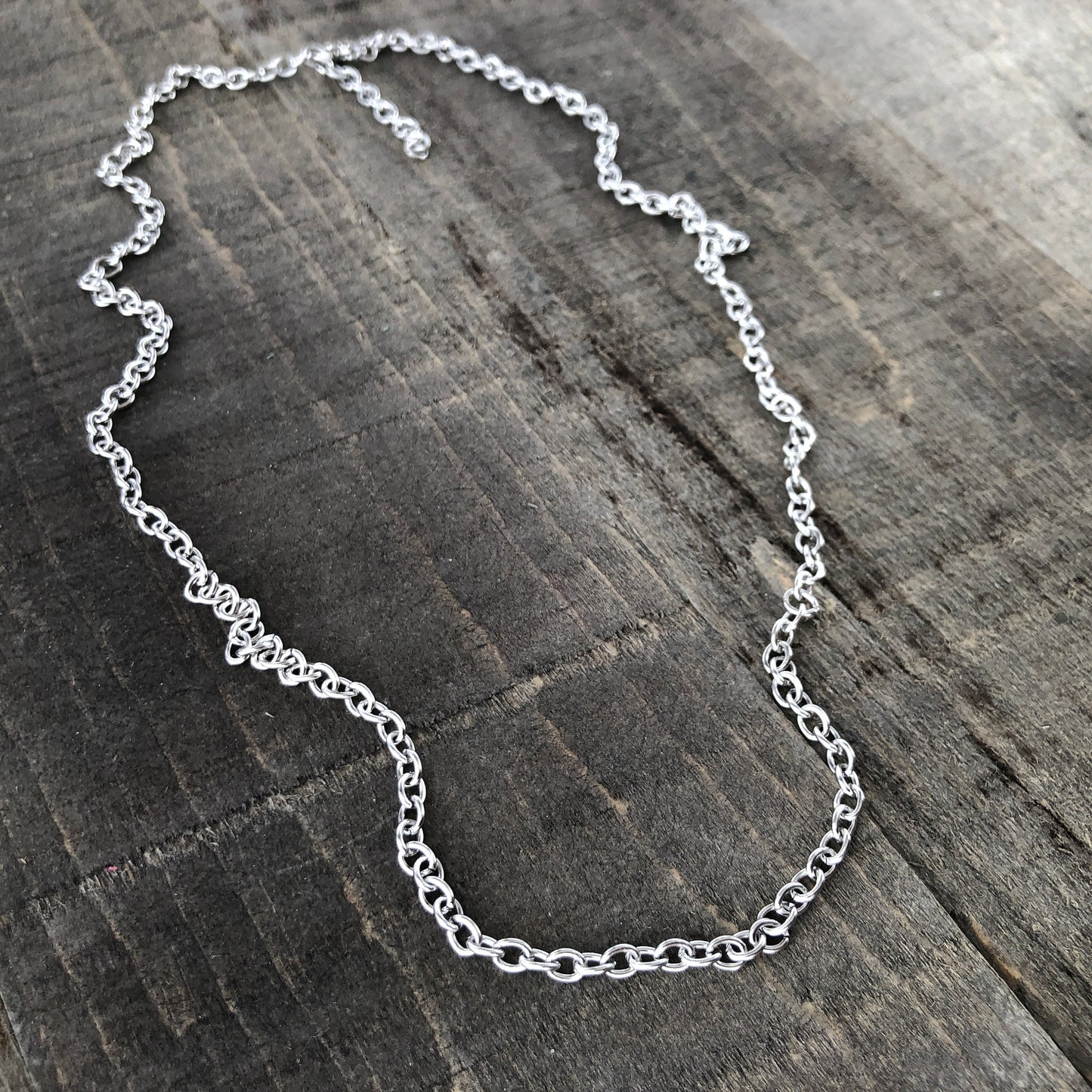 Stainless Steel Matinee Cable Chain Necklace with Lobster Clasp