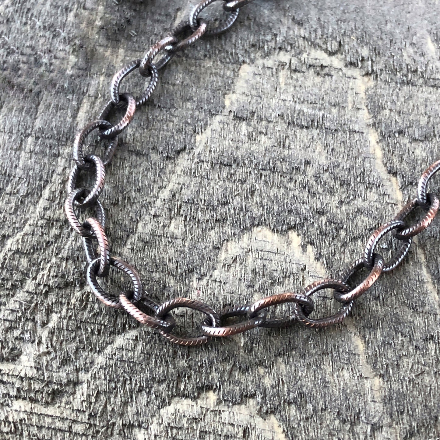 Adjustable Oxidized Solid Copper Necklace Chain with Artisan Clasp – 3 Styles