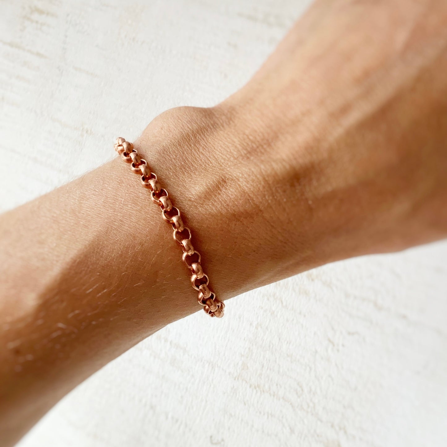 Copper Rolo Chain Bracelet or Anklet – Adjustable with Artisan Hook Closure