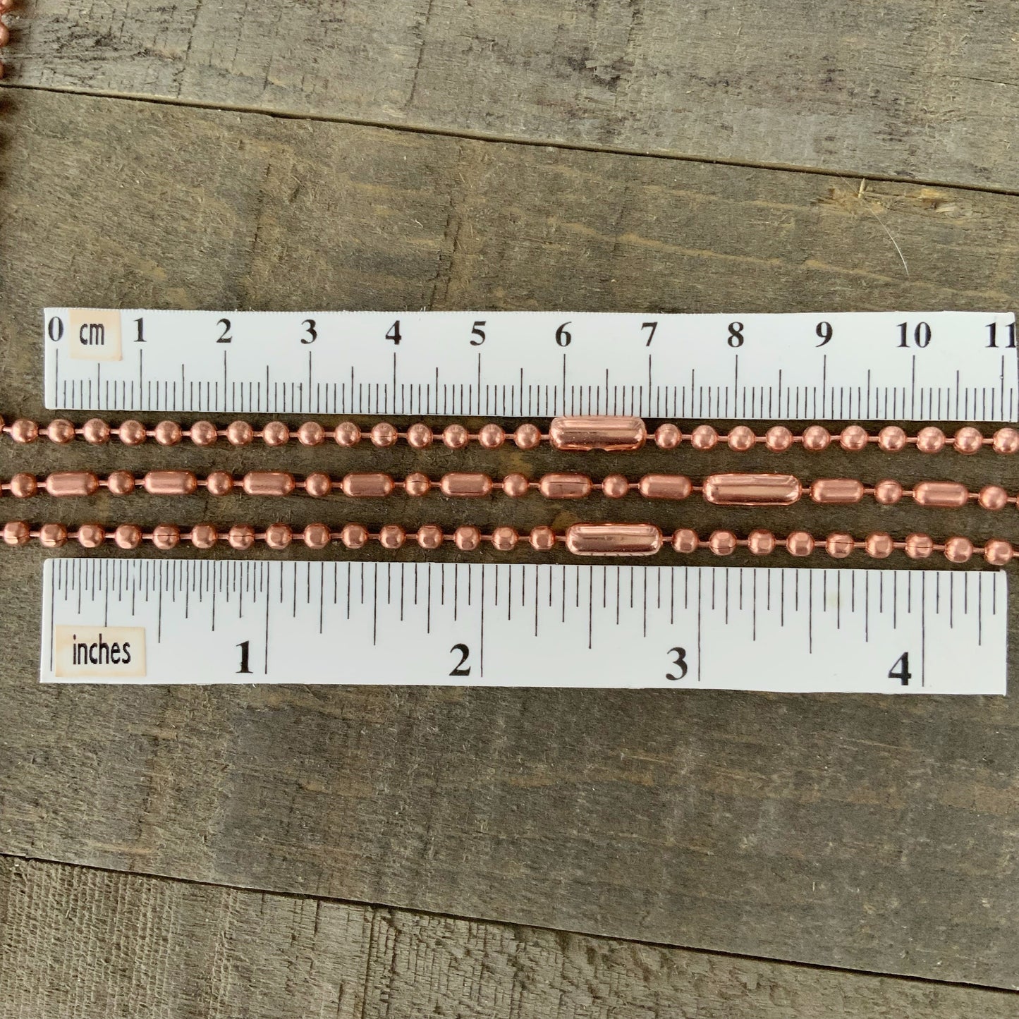 Copper Ball Chain Bracelet or Anklet – 3.2mm Ball, Faceted Ball, or Ball-Bar Chain with Connector