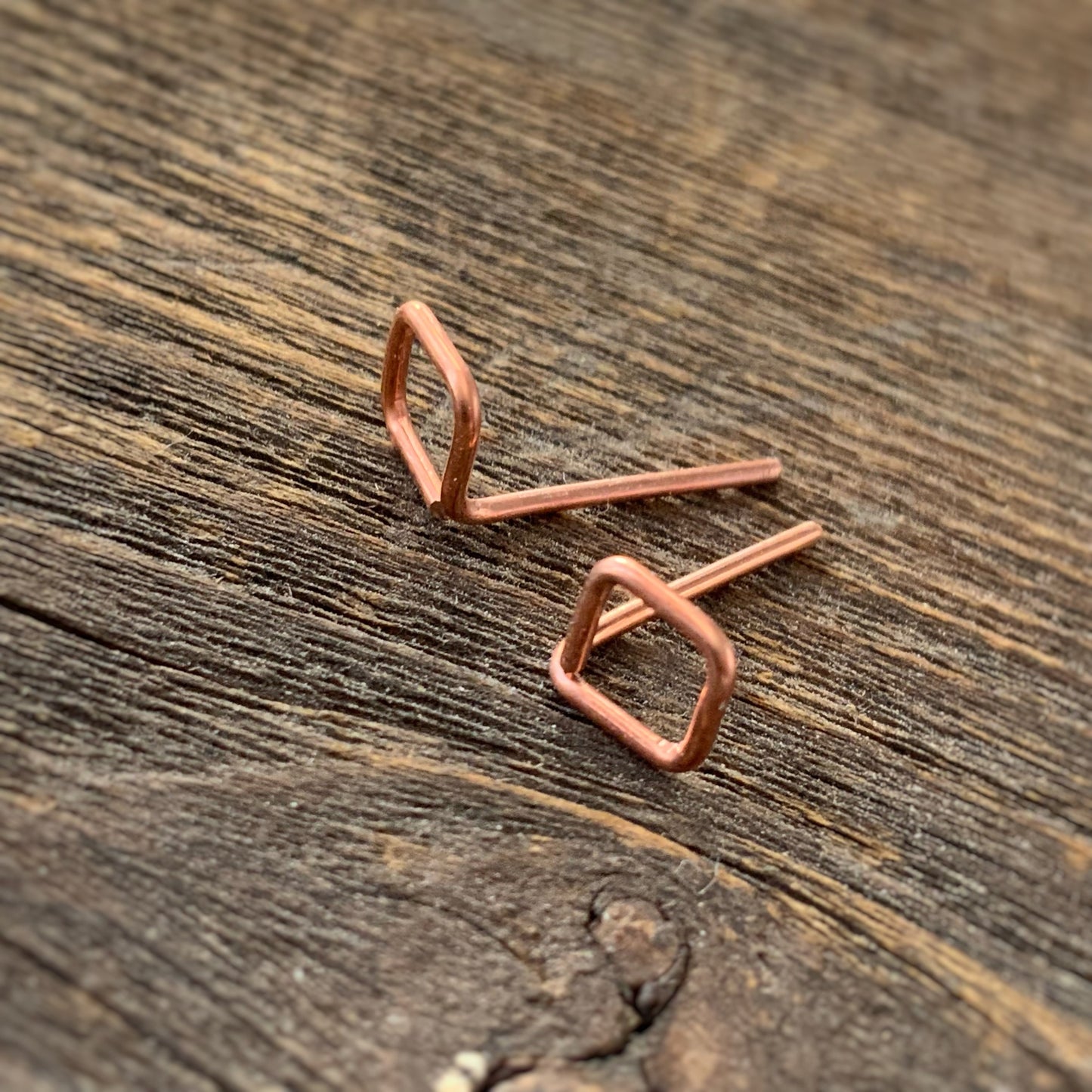 Copper Square Studs