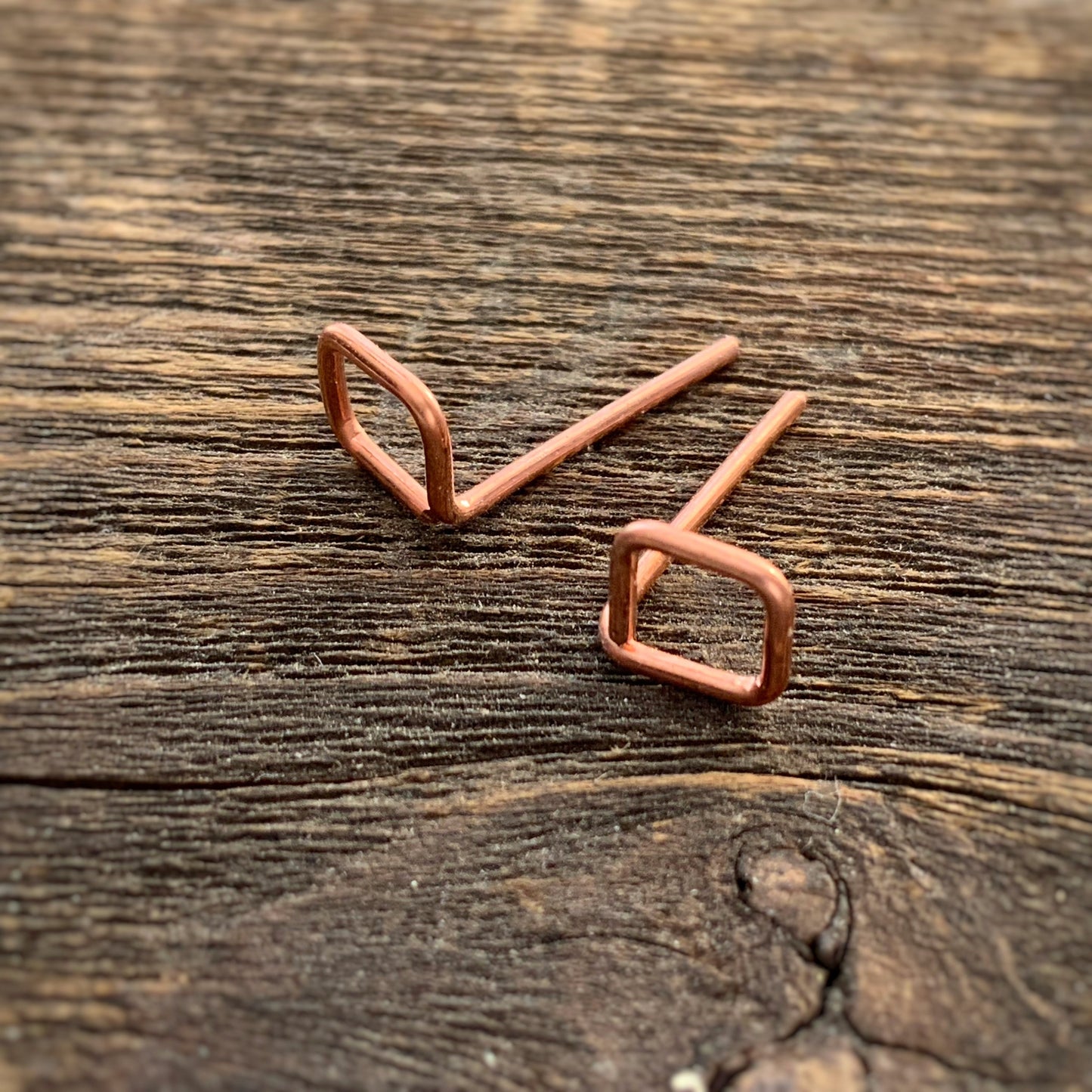 Copper Square Studs
