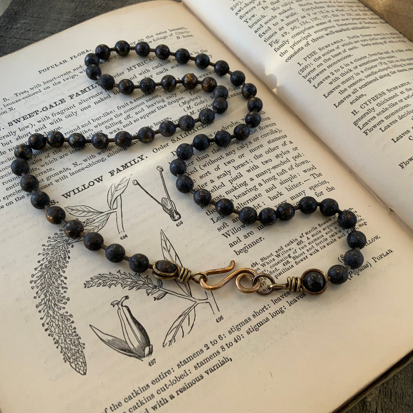 Antique Brass 6mm Chunky Ball Chain Necklace – Handmade Artisan Clasp, Custom Length