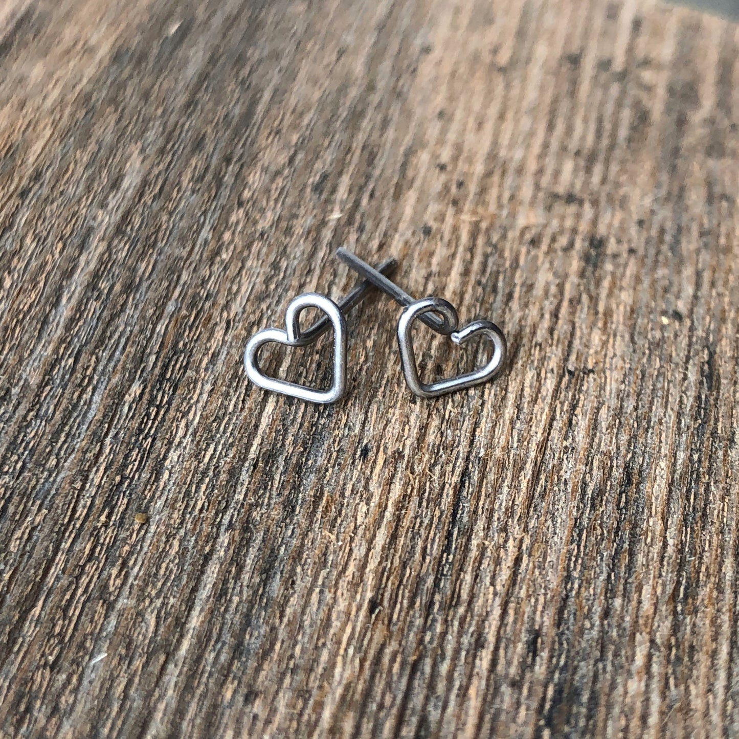 Heart Studs, Stainless Steel