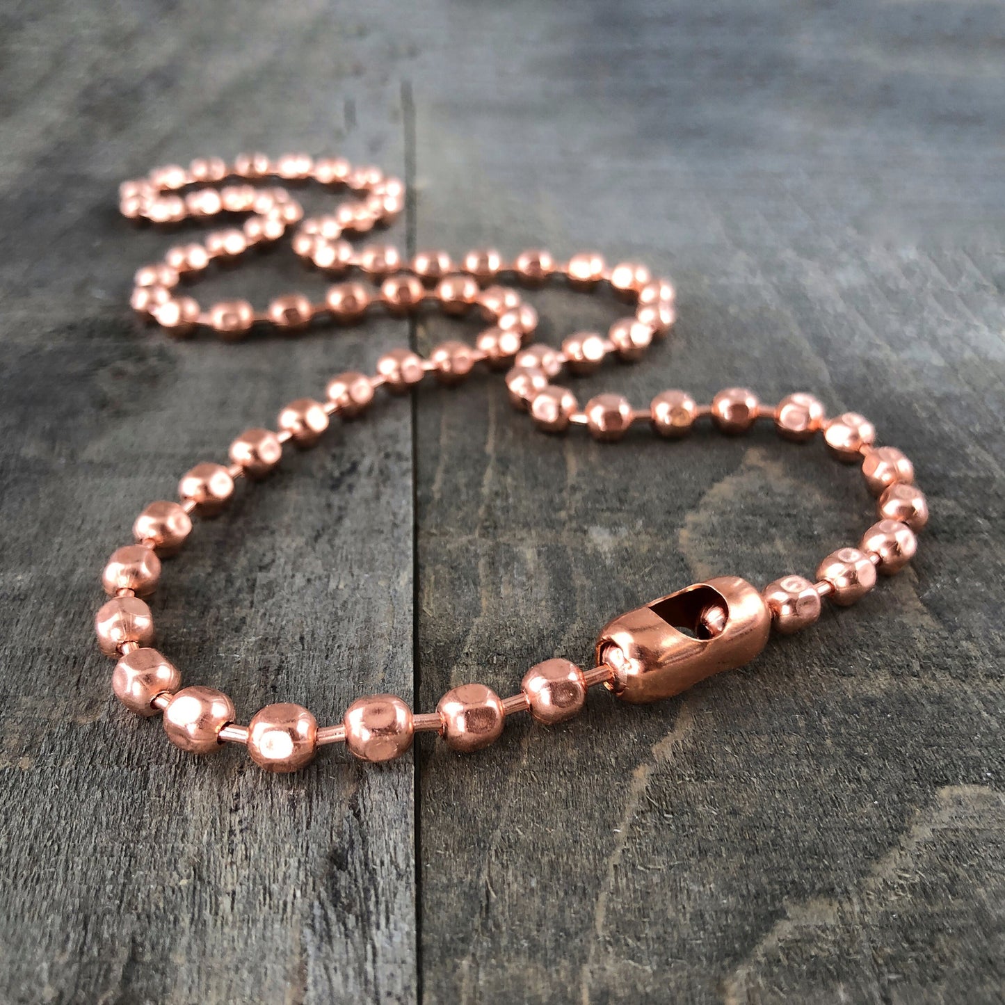6mm Oversized Copper Faceted Ball Chain Necklace – Strong Solid Copper, Custom Length