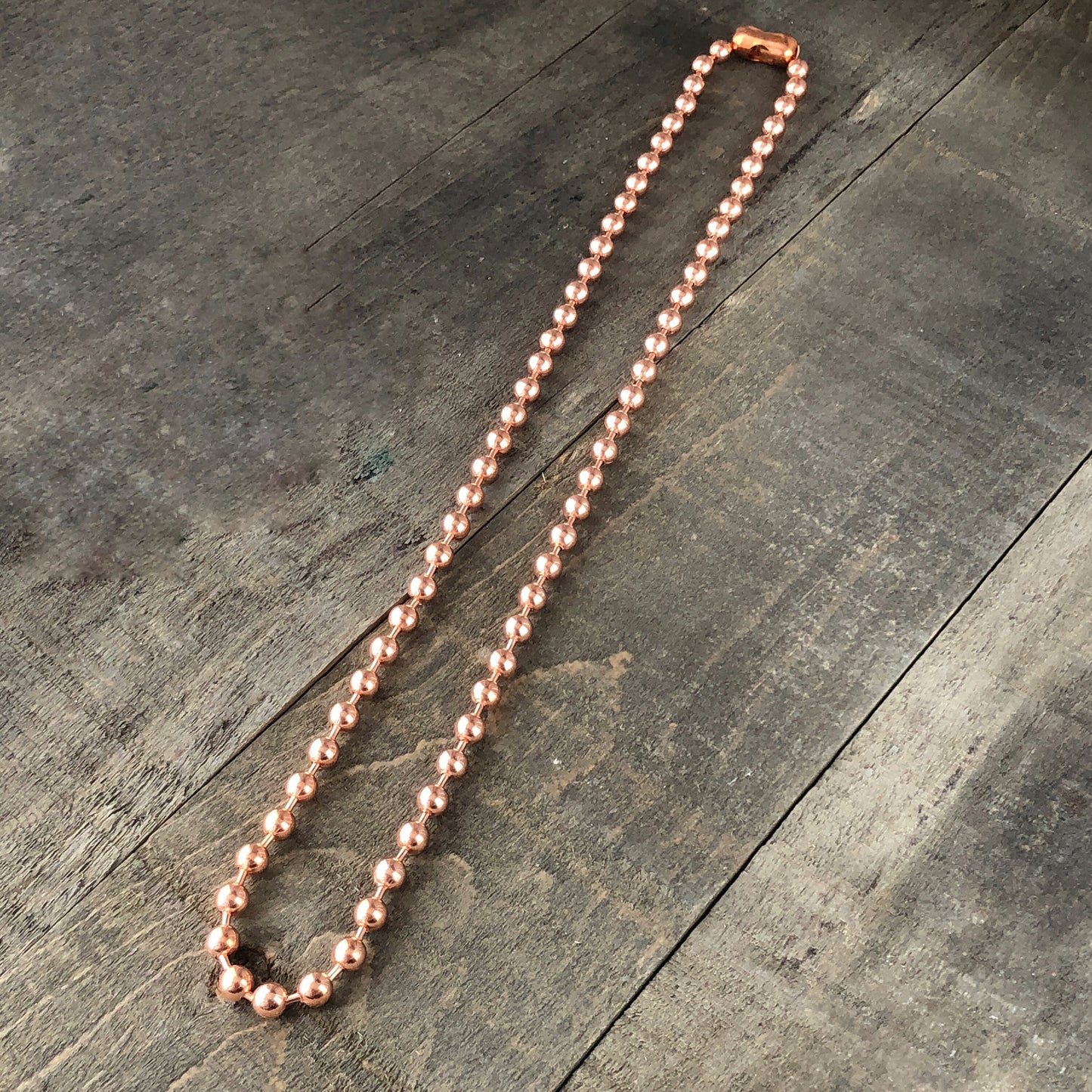 6mm Oversized Copper Ball Chain Necklace – Strong Solid Copper, Custom Length