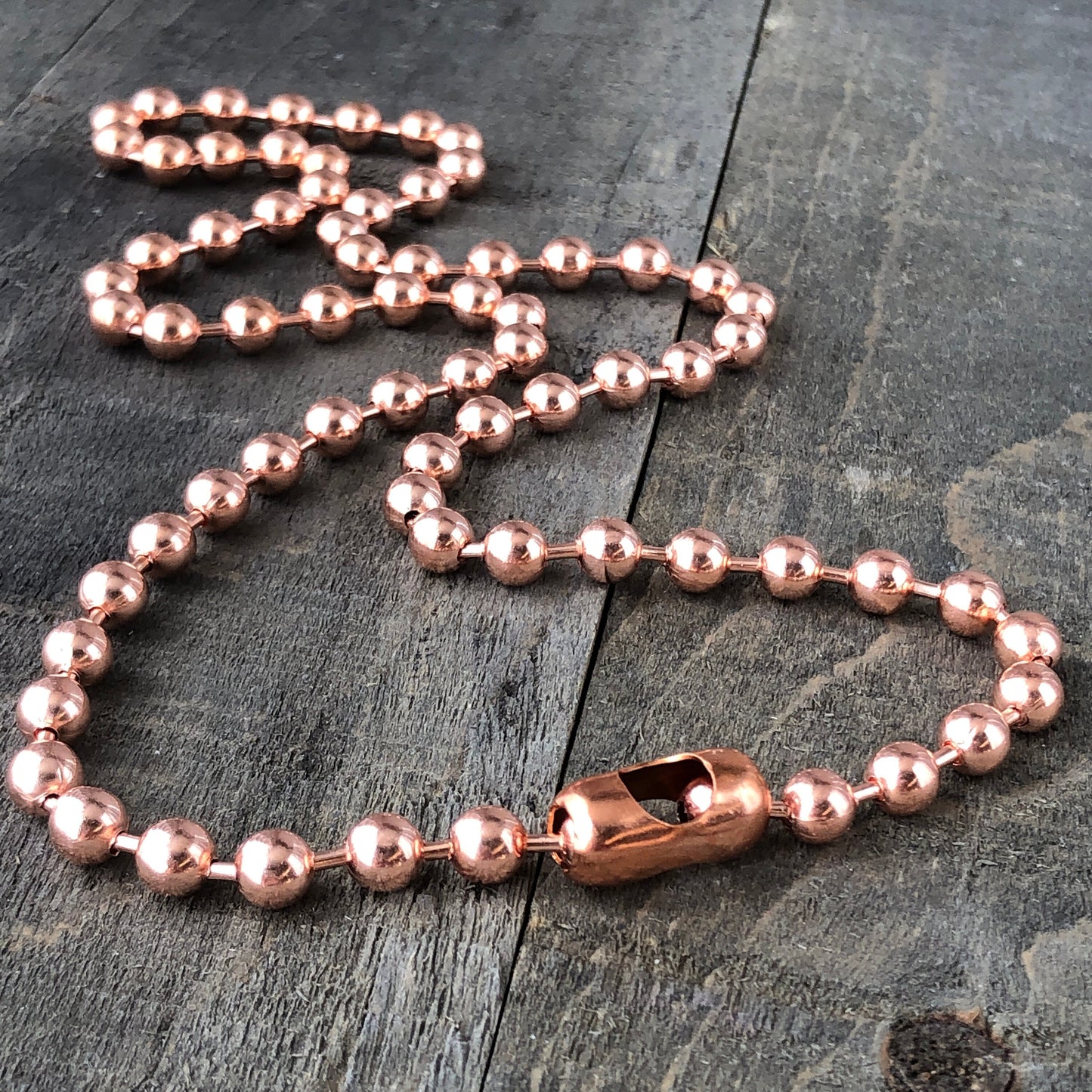 6mm Oversized Copper Ball Chain Necklace – Strong Solid Copper, Custom Length
