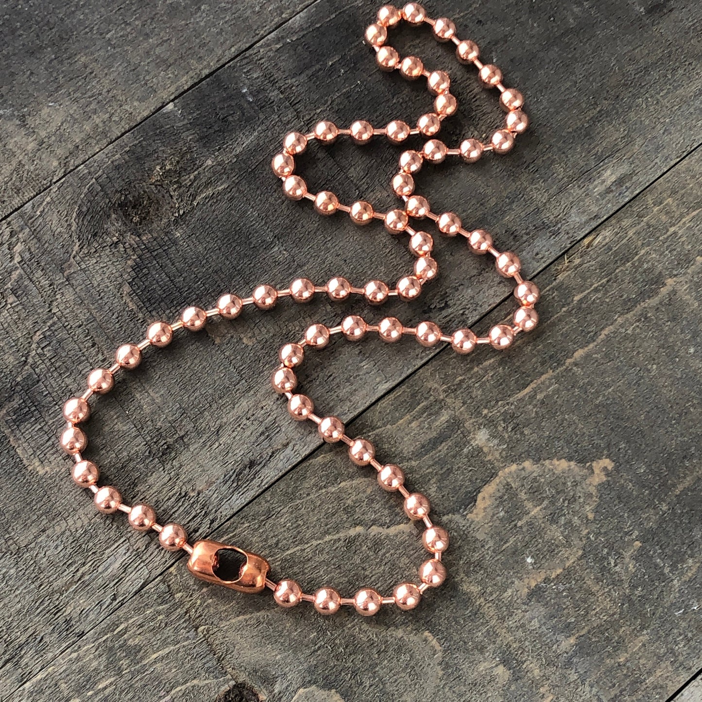 6mm Oversized Copper Ball Chain Necklace – Strong Solid Copper, Custom Length