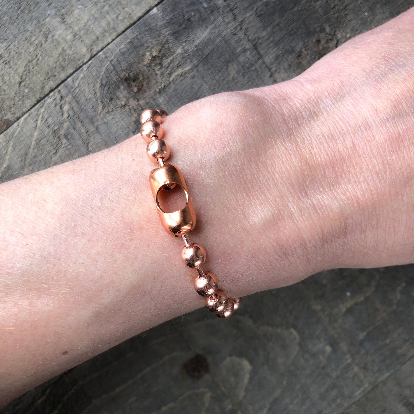 6mm Solid Copper Ball Chain Bracelet or Anklet – Bare Copper, Custom Size