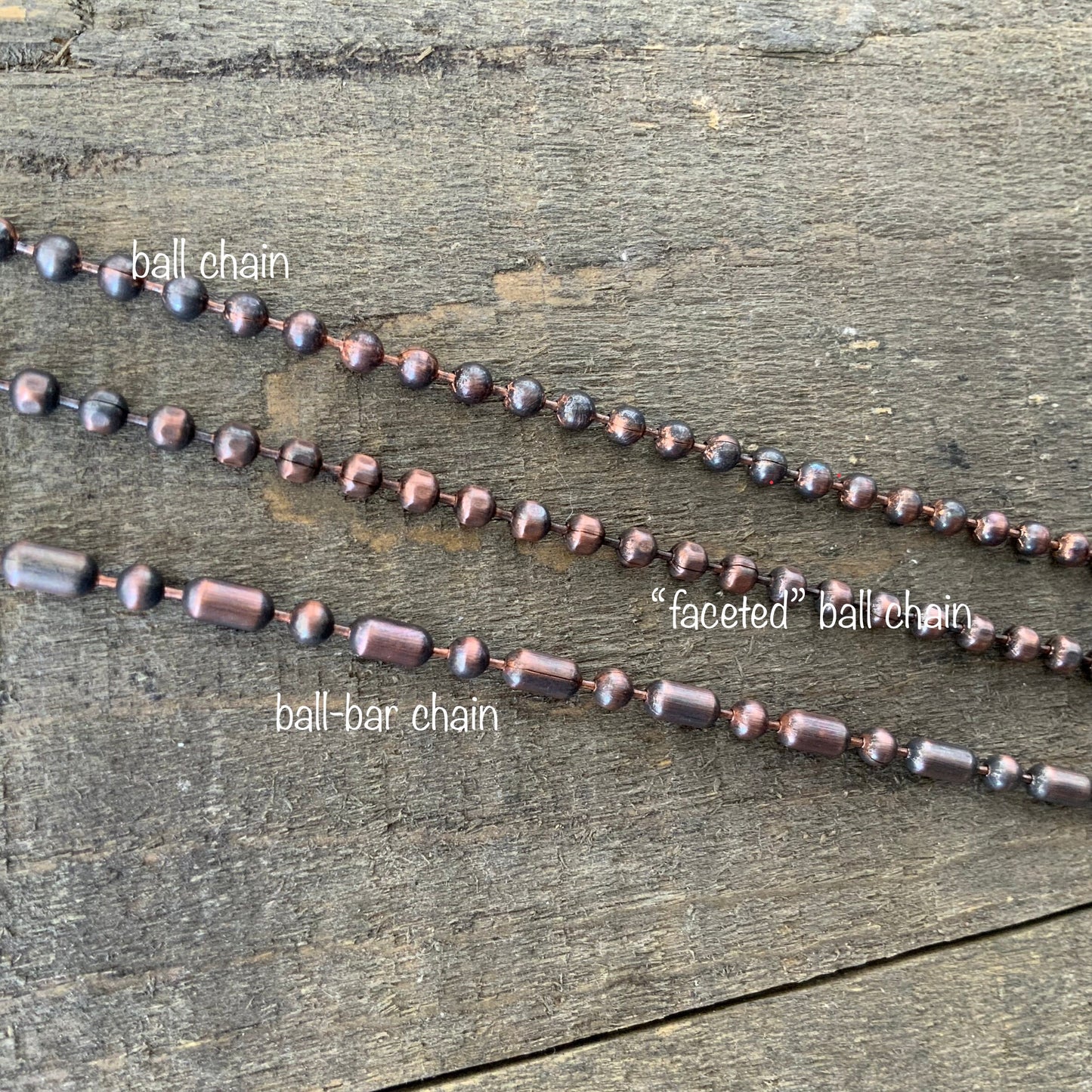 Oxidized 2.4mm Copper Ball Chain Necklace with Artisan Clasp – Slide-On Pendant Ready