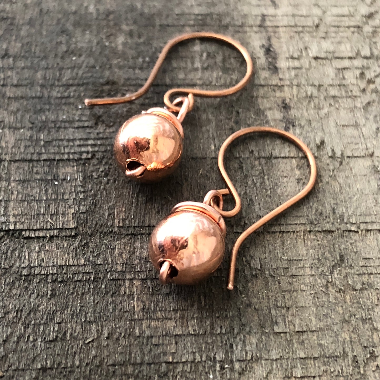 Simple Copper Ball earrings, 8mm