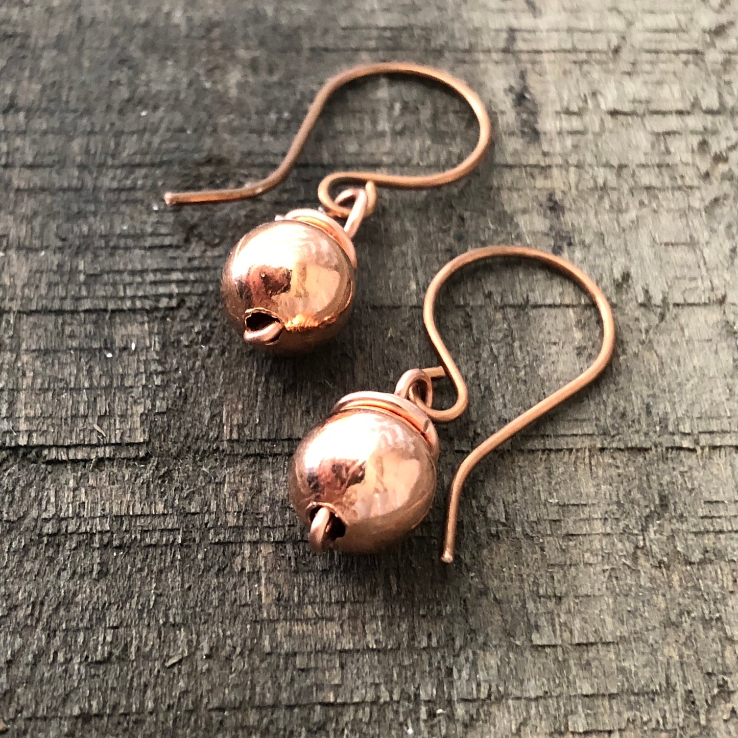 Simple Copper Ball earrings, 8mm