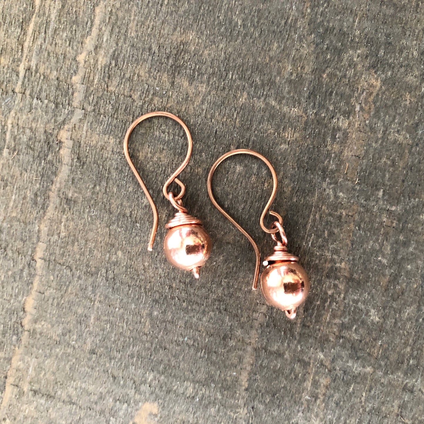 Simple Copper Ball earrings, 8mm