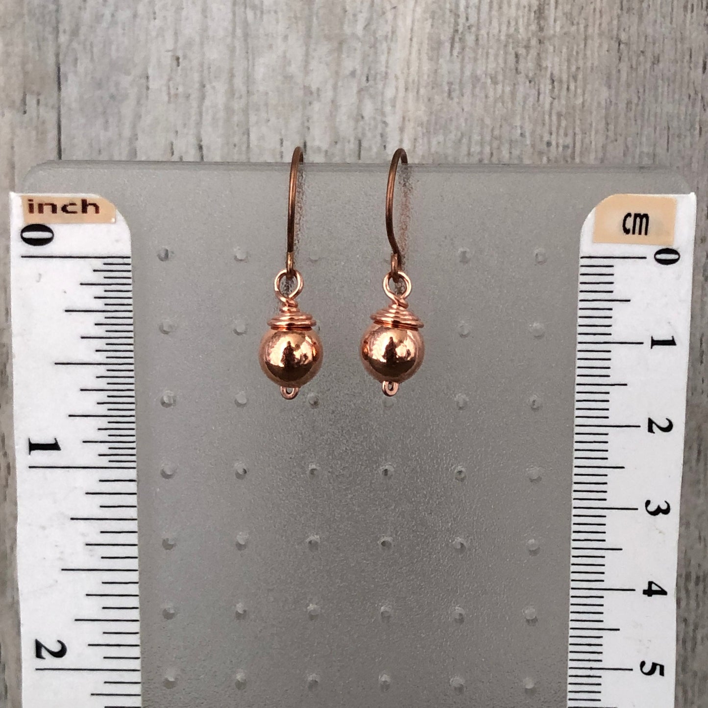 Simple Copper Ball earrings, 8mm