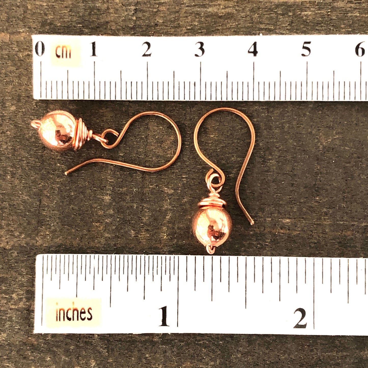 Simple Copper Ball earrings, 8mm