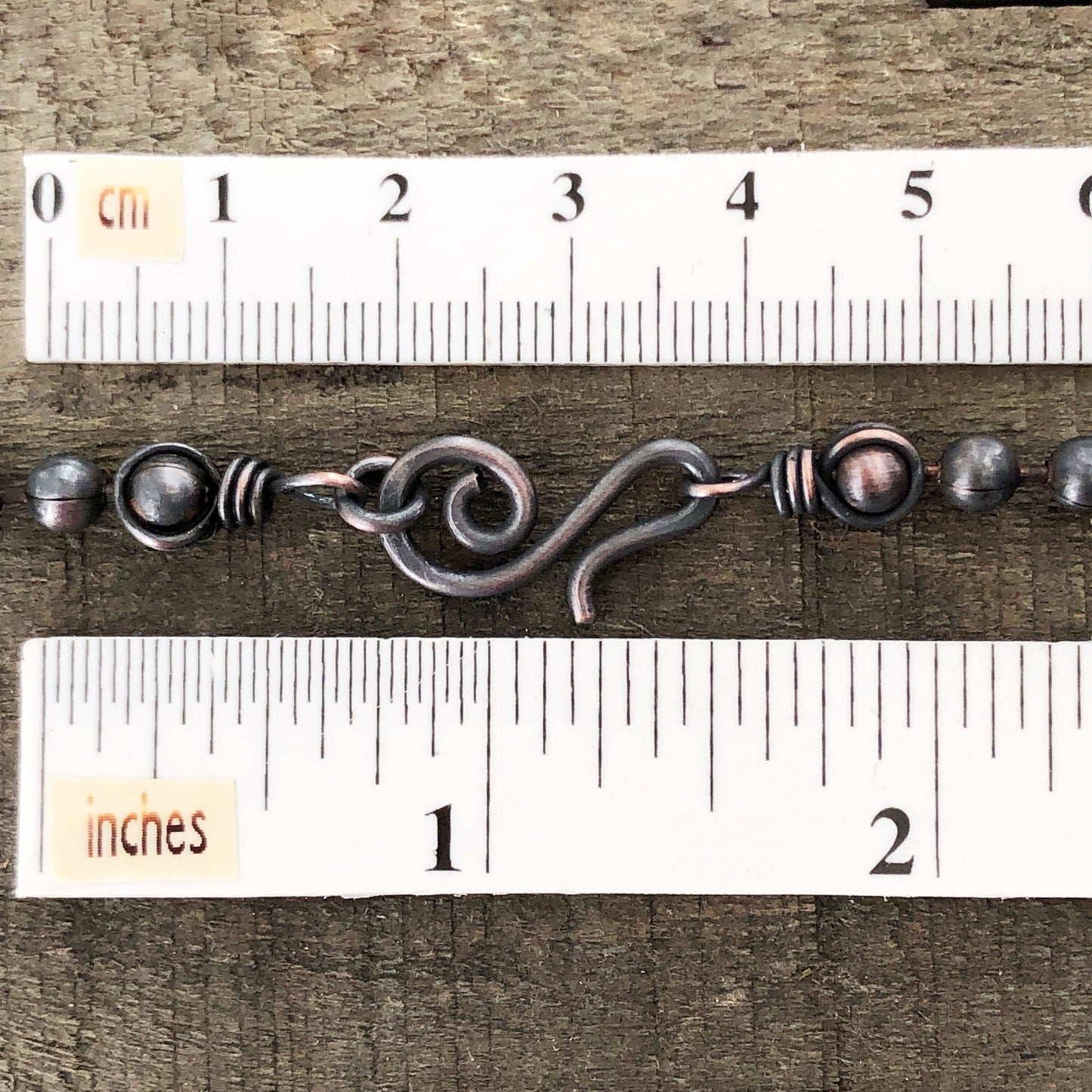 Oxidized 4.5mm Copper Ball Chain Necklace with Artisan Clasp – Custom Length