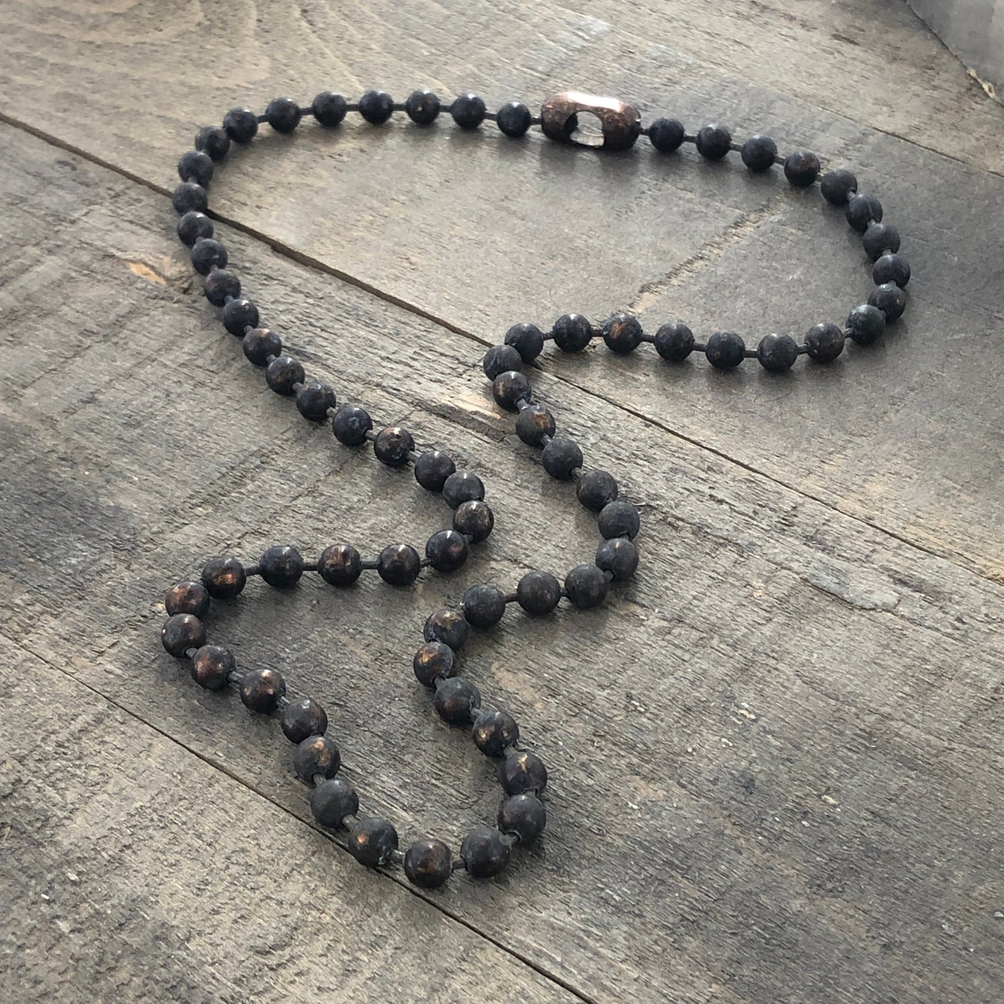 6mm Large Solid Brass Ball Chain Necklace – Chunky Antiqued Patina, Custom Length