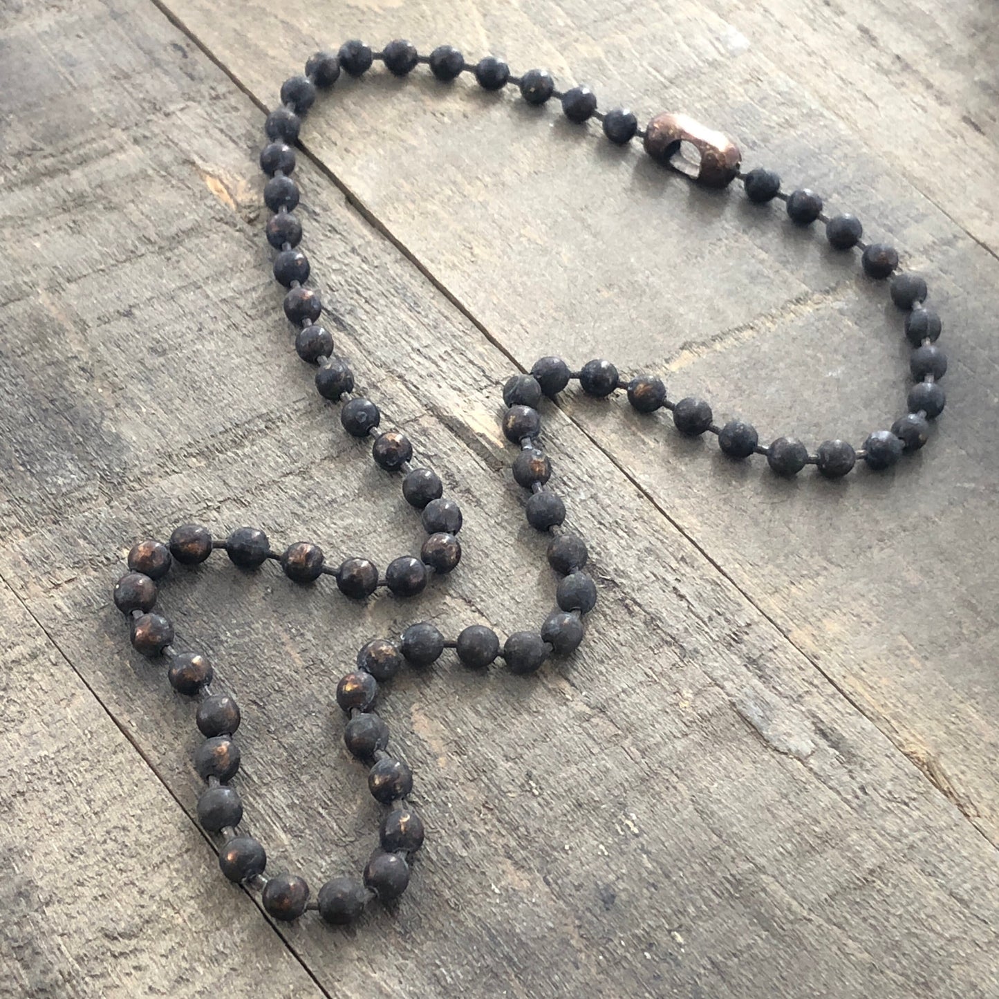 6mm Large Solid Brass Ball Chain Necklace – Chunky Antiqued Patina, Custom Length