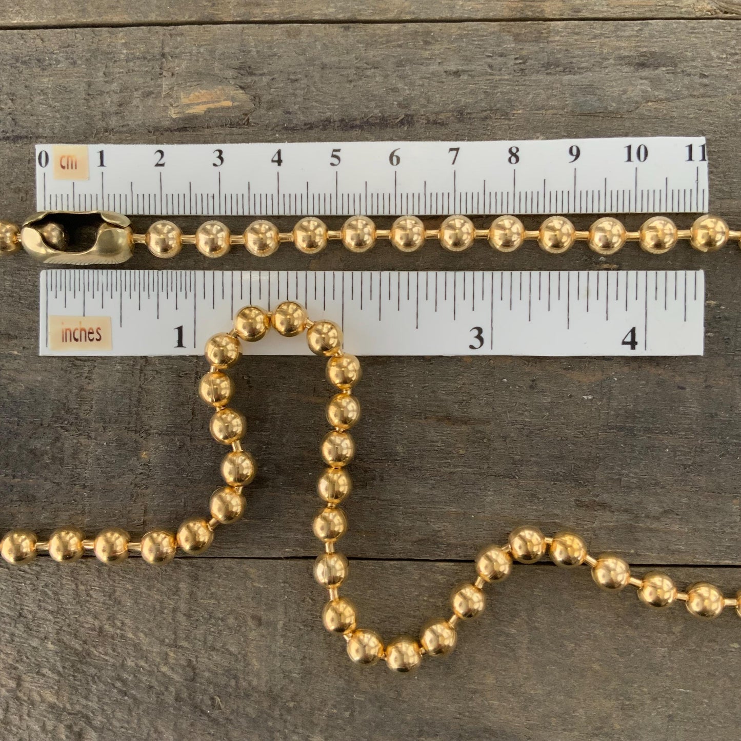 6mm Brass Ball Chain Necklace – Chunky Gold-Tone Raw Brass, Custom Length